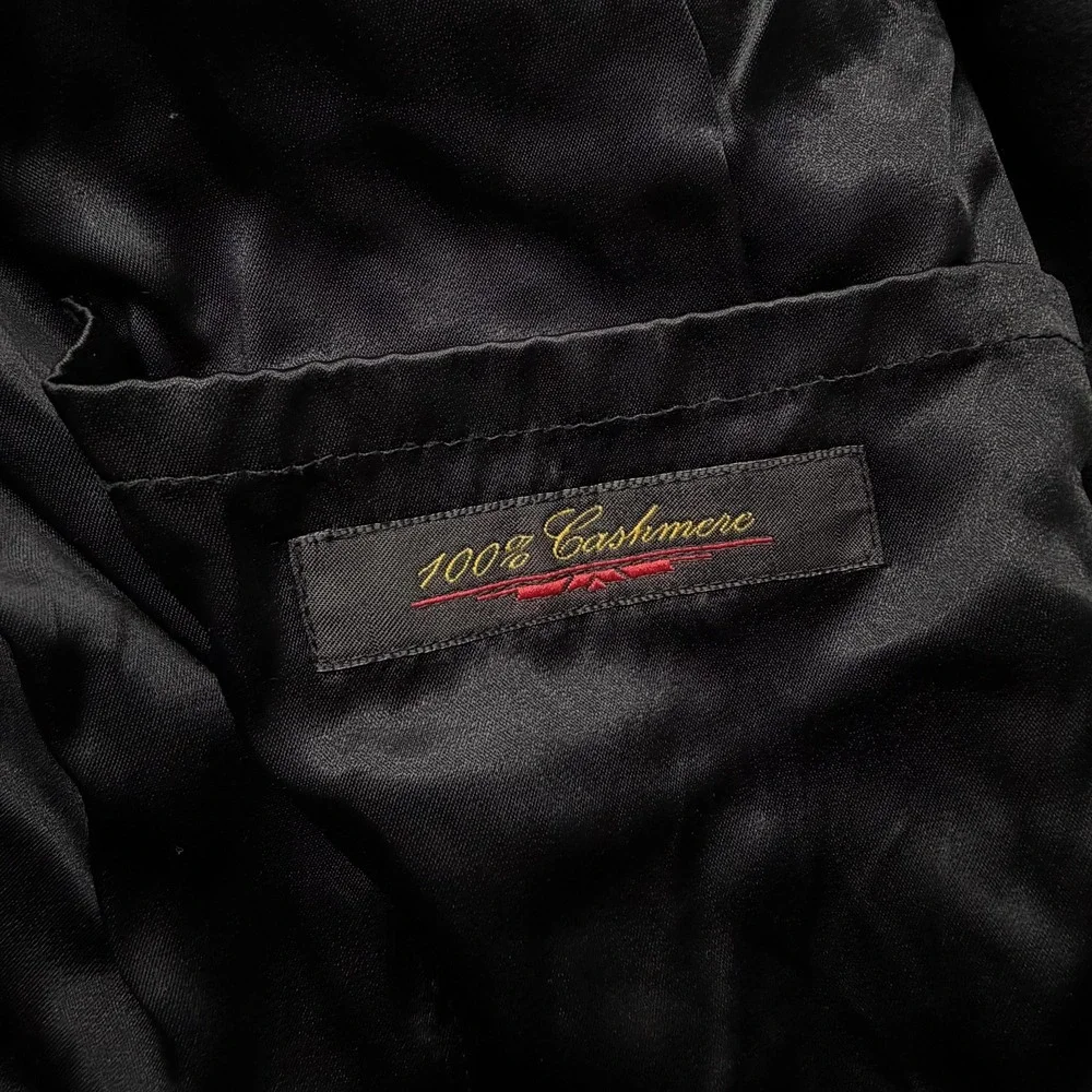 Joseph & Lyman Coat Mens Small‎ Black 100% Cashmere Long Overcoat Bloomingdale's